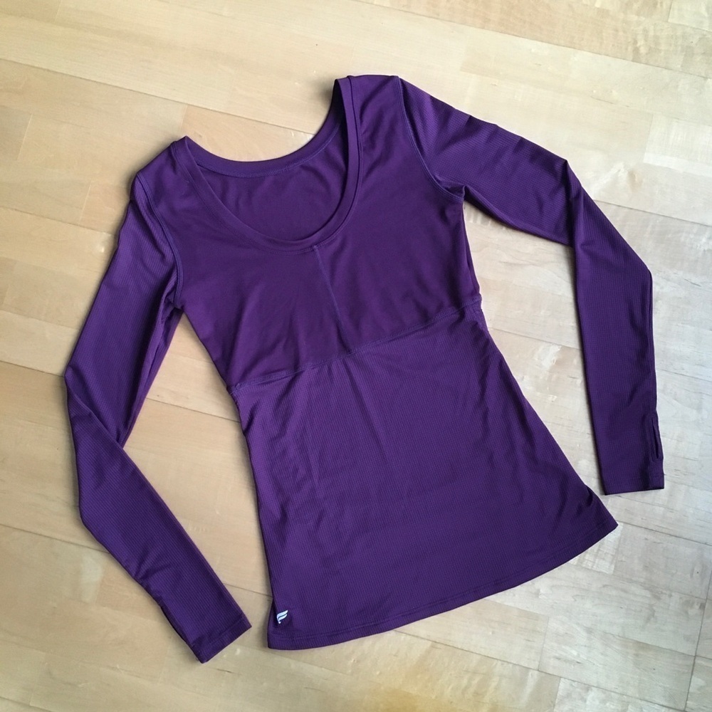 Fabletics Lightweight Scoop Neck Waffle Top, Purple, Size XS